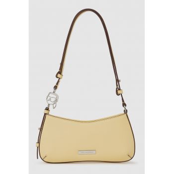 Geanta crossbody uni cu fermoar - Galben pal