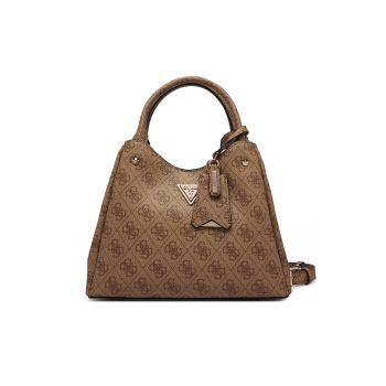 Geanta dama -  ecologica - maro - One Size INTL - cu buzunar si curea detasabila - set cu sac pentru praf