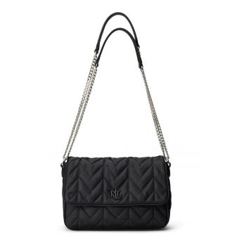 Geanta dama -  piele naturala - negru - One Size