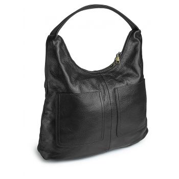 Geanta de dama, 5044, piele naturala, Negru