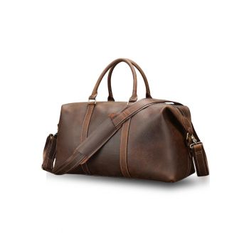 Geanta de voiaj - fitness - piele naturala premium - - Maro