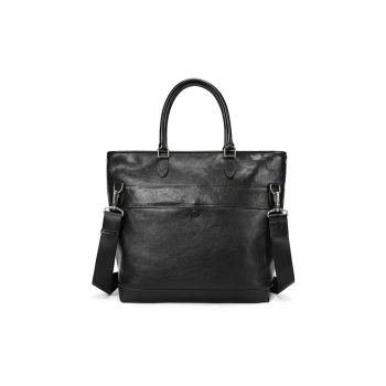 Geanta piele laptop dama 15 inch Criss Busy Lady & Gentleman negru