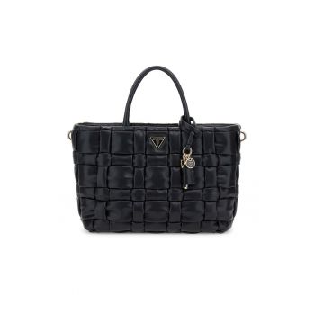 Geanta shopper cu aspect impletit - Negru