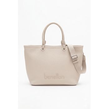 Geanta shopper de piele ecologica - Bej