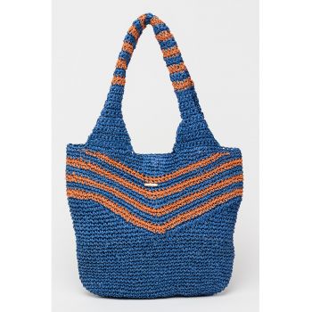 Geanta shopper Serenea - Portocaliu stins/Albastru
