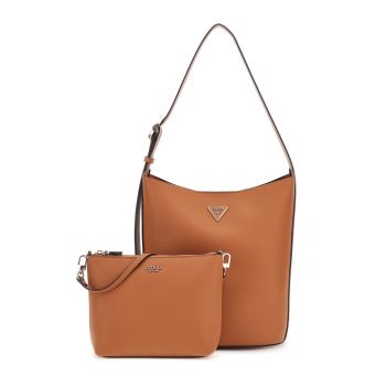 Geanta tote din piele ecologica cu etui interior detasabil - Portocaliu mandarina