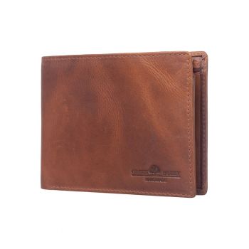 Portofel barbati piele naturala coniac 12 x 9.5 x 2 cm - Newport -