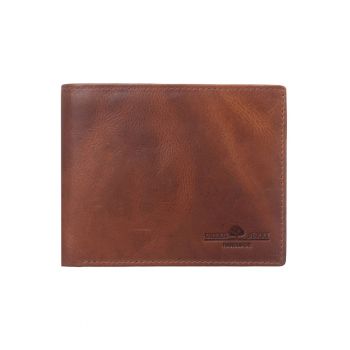 Portofel barbati piele naturala coniac 12 x 9.5 x 2 cm - Newport -
