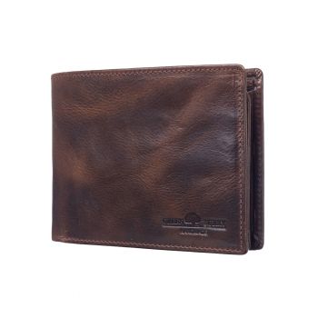 Portofel barbati piele naturala maro 12 x 9.5 x 2 cm - Newport -