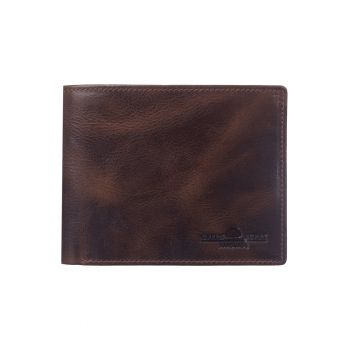 Portofel barbati piele naturala maro 12 x 9.5 x 2 cm - Newport -