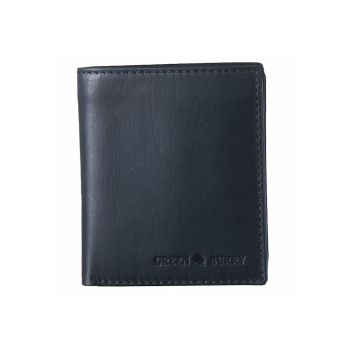 Portofel barbati piele naturala negru 9.8 x 11 x 2 cm - Pure Black -