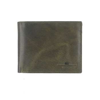 Portofel barbati piele naturala verde 12 x 9.5 x 2 cm - Newport -