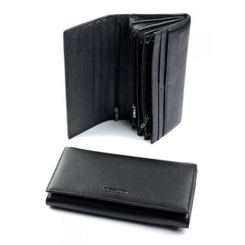 Portofel dama, 1180, piele naturala, Negru