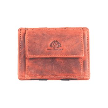 Portofel dama piele naturala caramiziu 10.5 x 7.5 x 1.5 cm - Vintage RFID -
