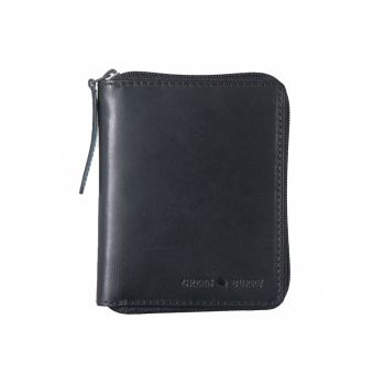 Portofel unisex piele naturala negru 10.5 x 13 x 2.5 cm - Pure Black -