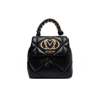 Rucsac fashion dama -  piele ecologica - negru - One Size INTL
