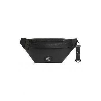 Borseta de piele ecologica cu aplicatie logo - Negru