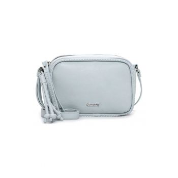 Geanta crossbody de piele ecologica cu aplicatie logo metalica - Albastru deschis