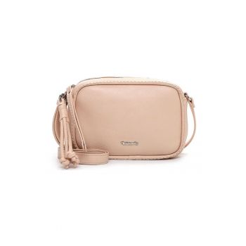 Geanta crossbody de piele ecologica cu aplicatie logo metalica - Piersica