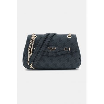 Geanta crossbody de piele ecologica cu model - Gri carbune