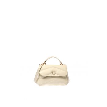 Geanta crossbody din piele - Culori variate - Alb murdar - 15x20x8