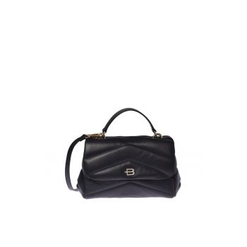 Geanta crossbody din piele - Culori variate - Negru - 18x26x10