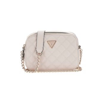 Geanta crossbody din piele ecologica cu aspect matlasat - Crem