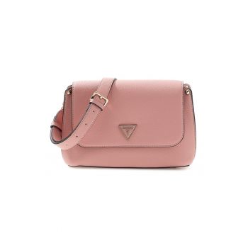 Geanta crossbody din piele ecologica cu clapa Meridian - Roz pal
