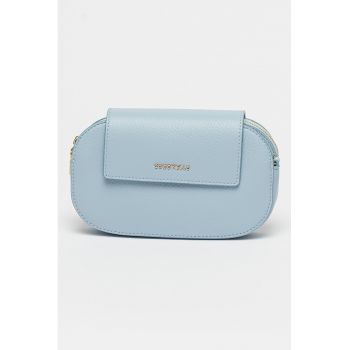 Geanta crossbody din piele Faint - Albastru glaciar