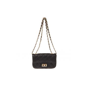Geanta crossbody din piele matlasata - Negru