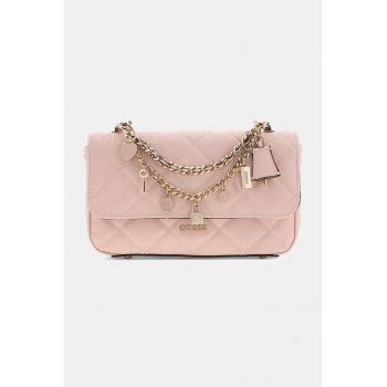 Geanta cu maner si pandantive Libby - Roz pastel