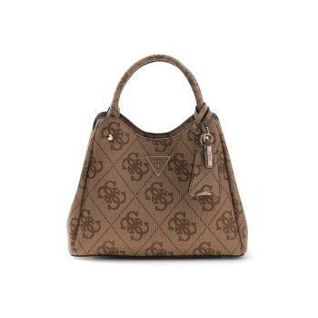 Geanta cu model monograma si bareta de umar Meridian - Maro camel