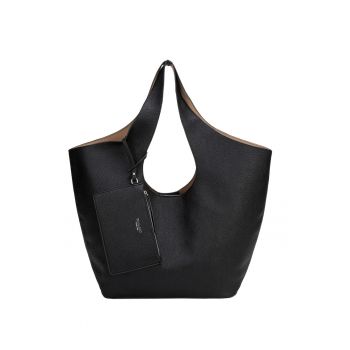 Geanta de piele ecologica cu bareta de umar Céleste Chic - Negru