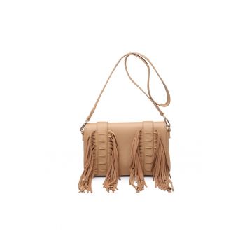 Geanta de umar cu franjuri Emberlyn Lux - Maro camel