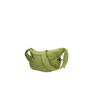 Geanta din material textil cu bareta de umar si buzunare laterale ajustabile Coralia Pro - Verde