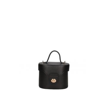 Geanta din piele cu maner Seraphina - Negru