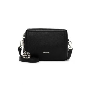 Geanta din piele ecologica cu maner si accesoriu detasabil - Negru