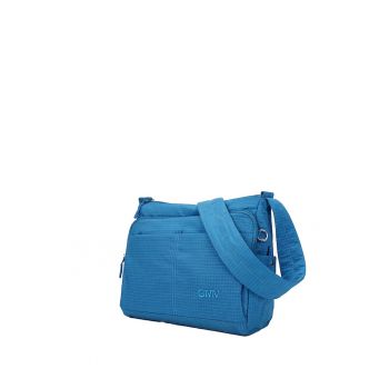 Geanta din textil cu bareta ajustabila de umar Novara Chic - Albastru inchis