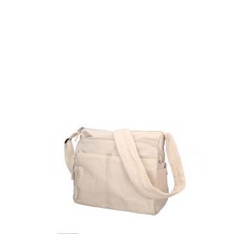 Geanta din textil cu bareta ajustabila de umar Novara Chic - Bej