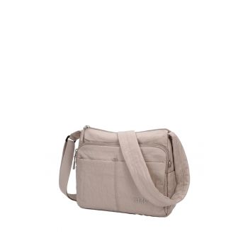 Geanta din textil cu bareta ajustabila de umar Novara Chic - Gri deschis