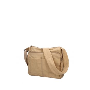 Geanta din textil cu bareta ajustabila de umar Novara Chic - Maro cafeniu