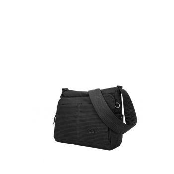 Geanta din textil cu bareta ajustabila de umar Novara Chic - Negru