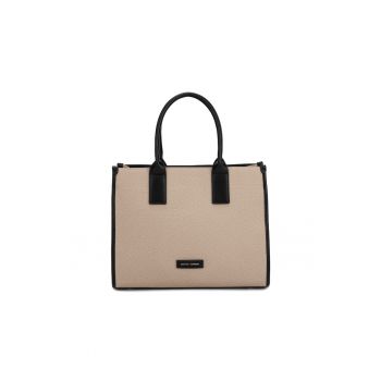 Geanta shopper cu logo discret Celeste Plus - Crem
