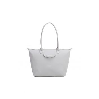 Geanta shopper de piele ecologica Corvus - Gri deschis