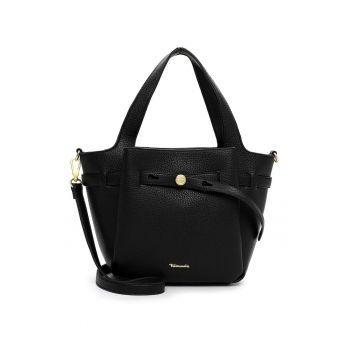 Geanta tote de piele ecologica cu bareta detasabila - Negru