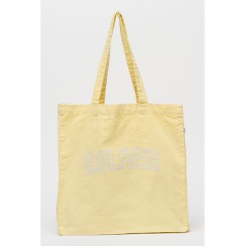 Geanta tote din material textil cu logo - Galben deschis