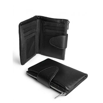 Portofel dama, 3166, piele naturala, Negru