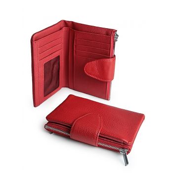 Portofel dama, 3166, piele naturala, Rosu