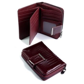 Portofel dama, 5198, piele naturala, Bordo