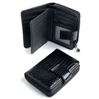 Portofel dama, 5198, piele naturala, Negru